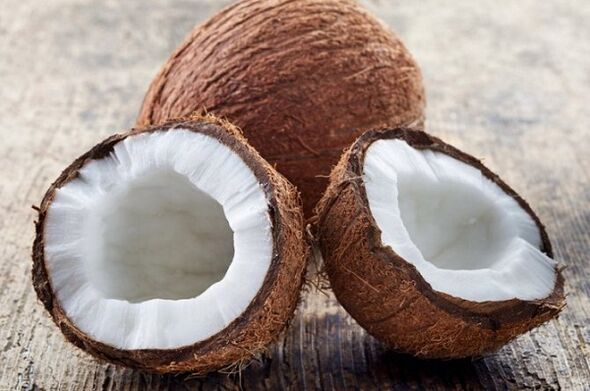 Kokosnuss zur Behandlung von Helminthiasis. 